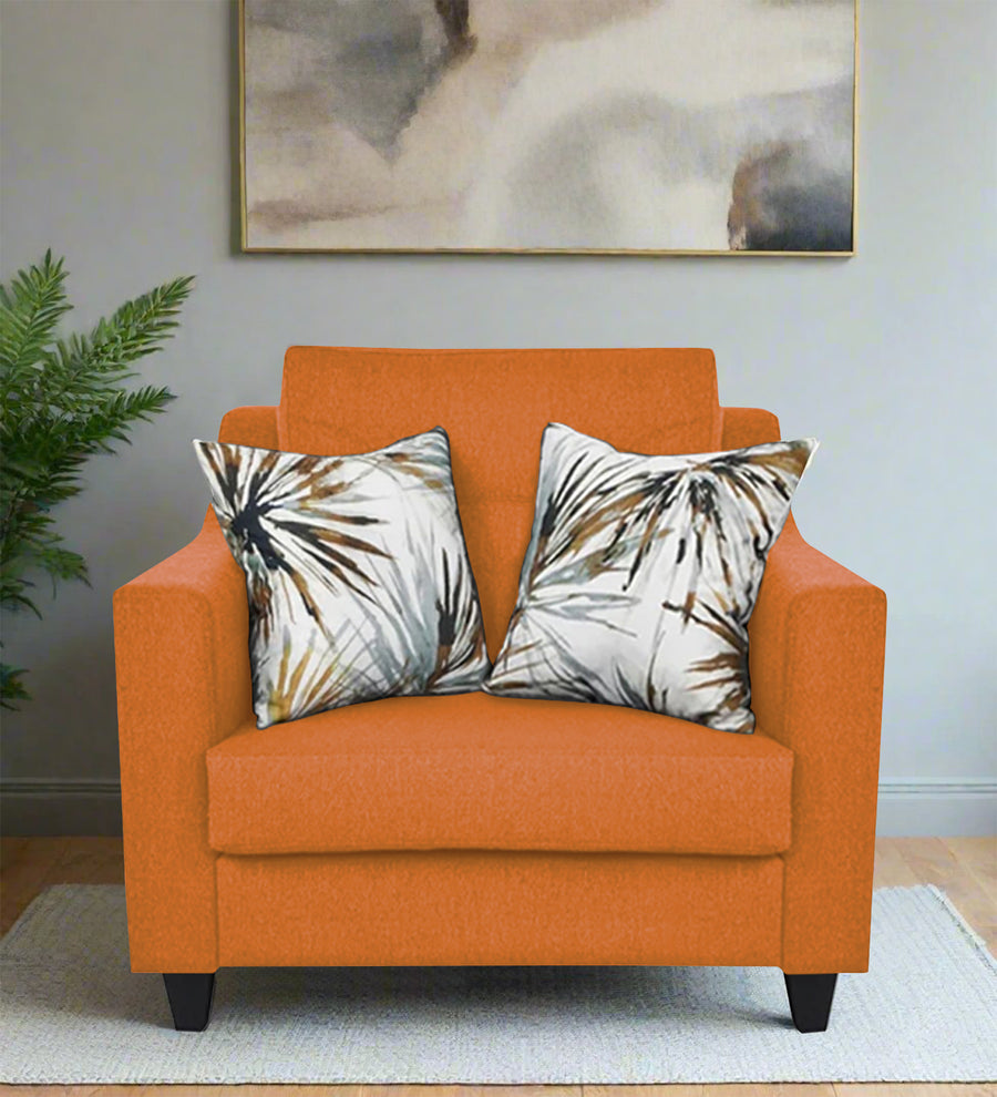 Welly  1 Seater Fabric Sofa - Dark Orange by Febonic Living