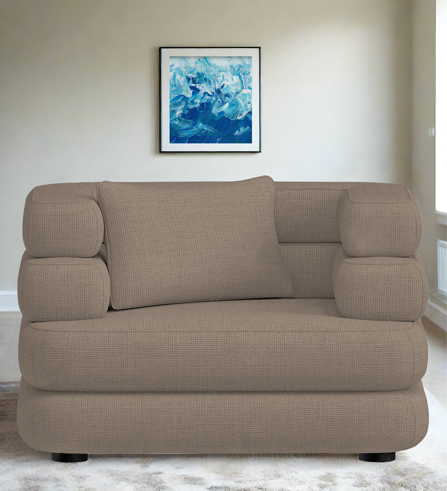 Wener  1 Seater Fabric Sofa - Hazel Beige by Febonic Living
