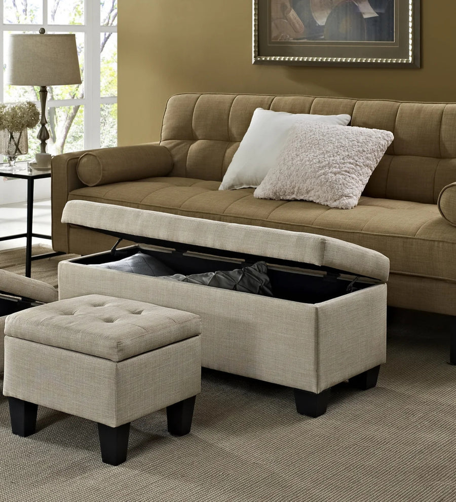 Milly Fabric Ottoman - Ash Grey by Febonic Living
