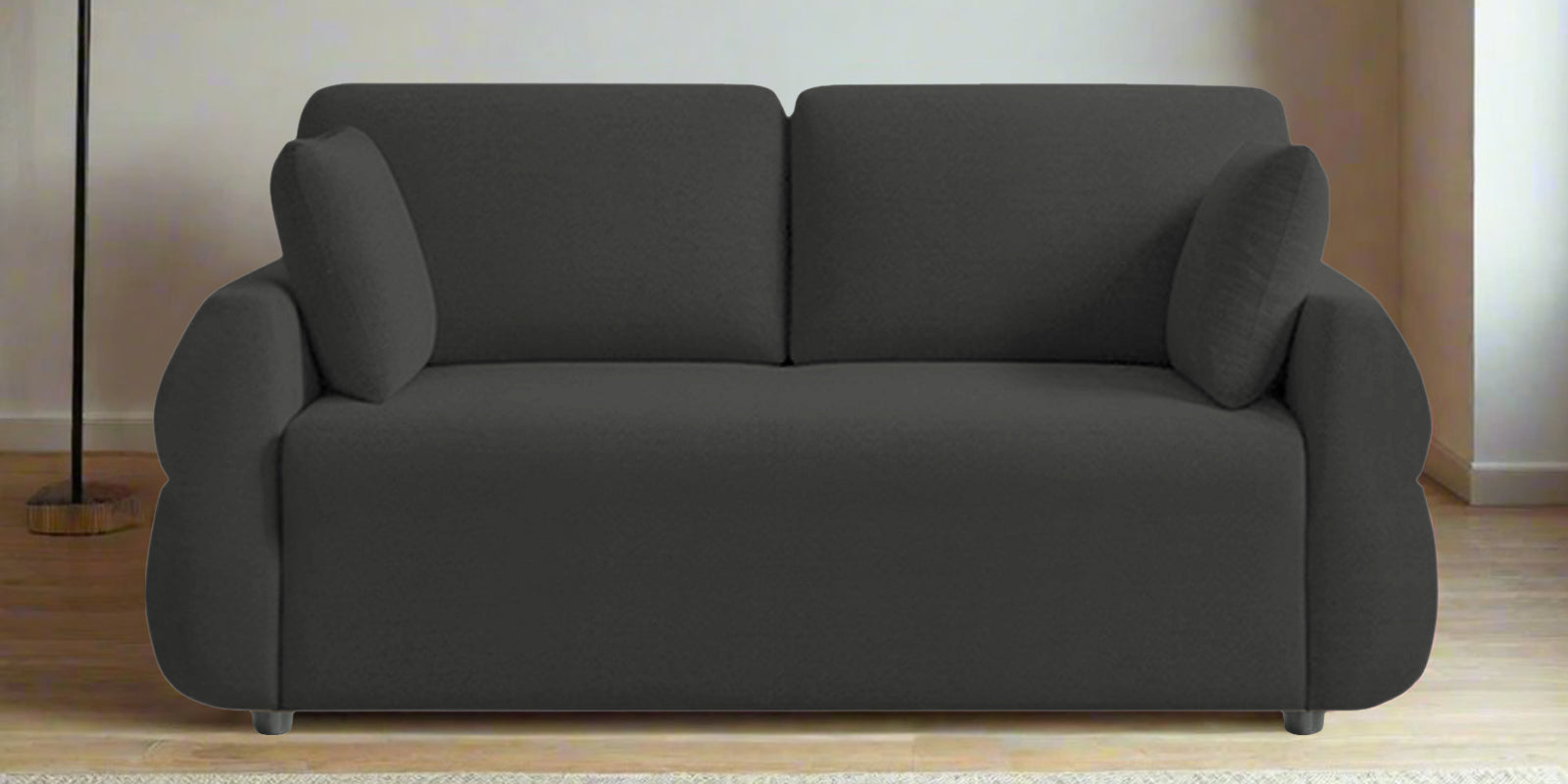 Jack Fabric 2 Seater Sofa In Charcoal Grey Colour