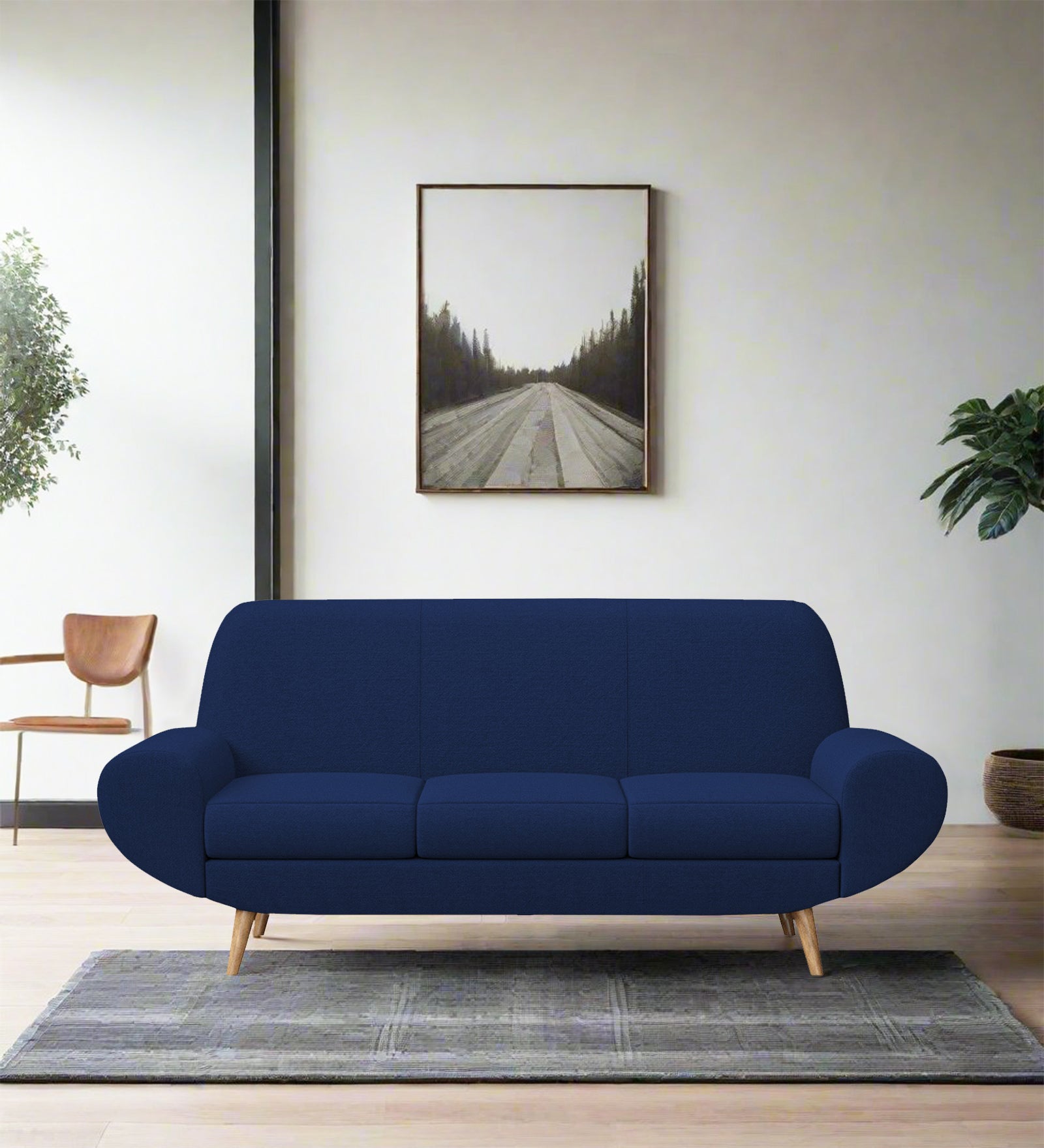 Jessy Fabric 3 Seater Sofa in Royal Blue Colour