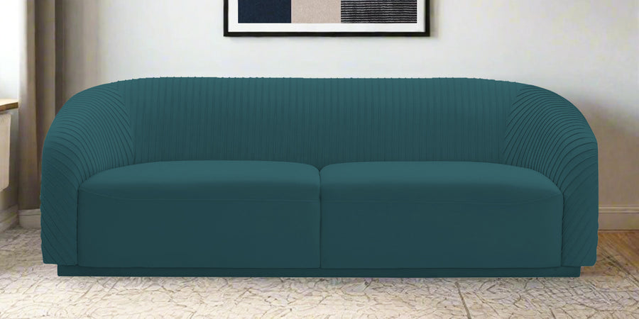 Yara Velvet Fabric 3 Seater Sofa In Arabian Green Colour - Febonic Living