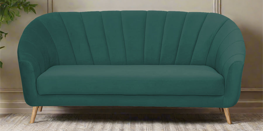 Kaylee Velvet 3 Seater Sofa In Pine Green Colour - Febonic Living