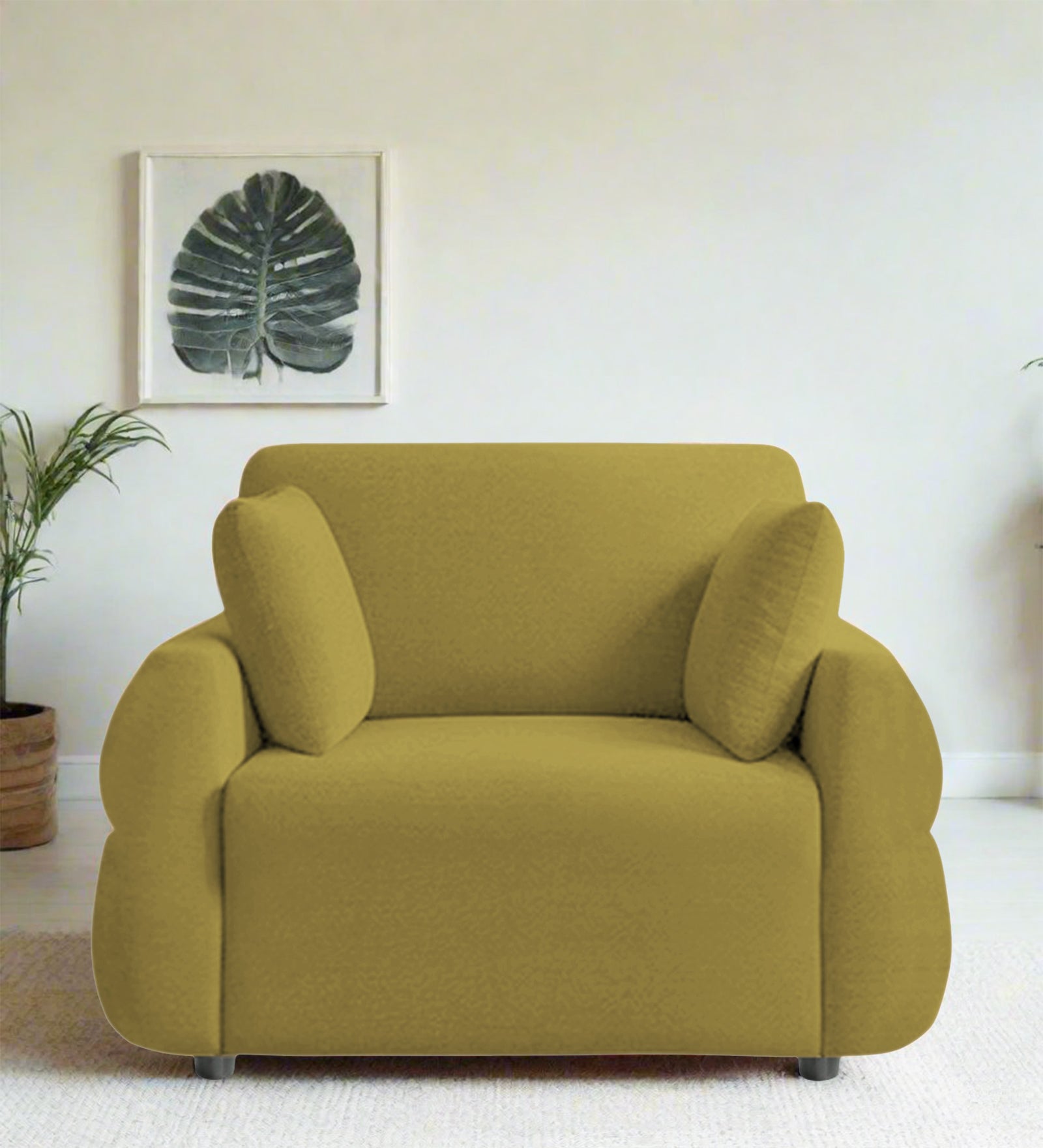 Jack Fabric 1 Seater Sofa In Parrot Green Colour