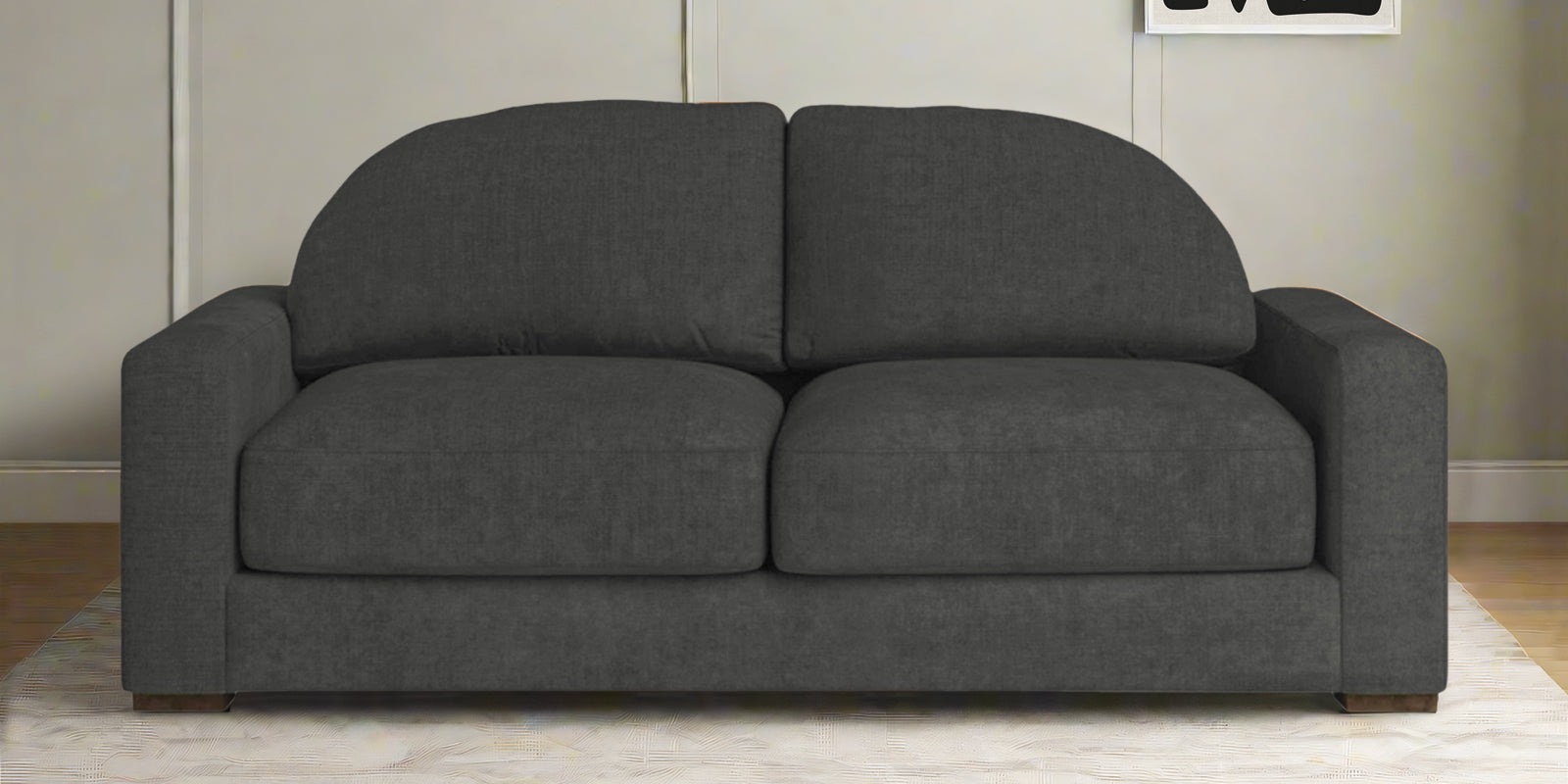 Dara Fabric 2 Seater Sofa In Charcoal Grey Colour