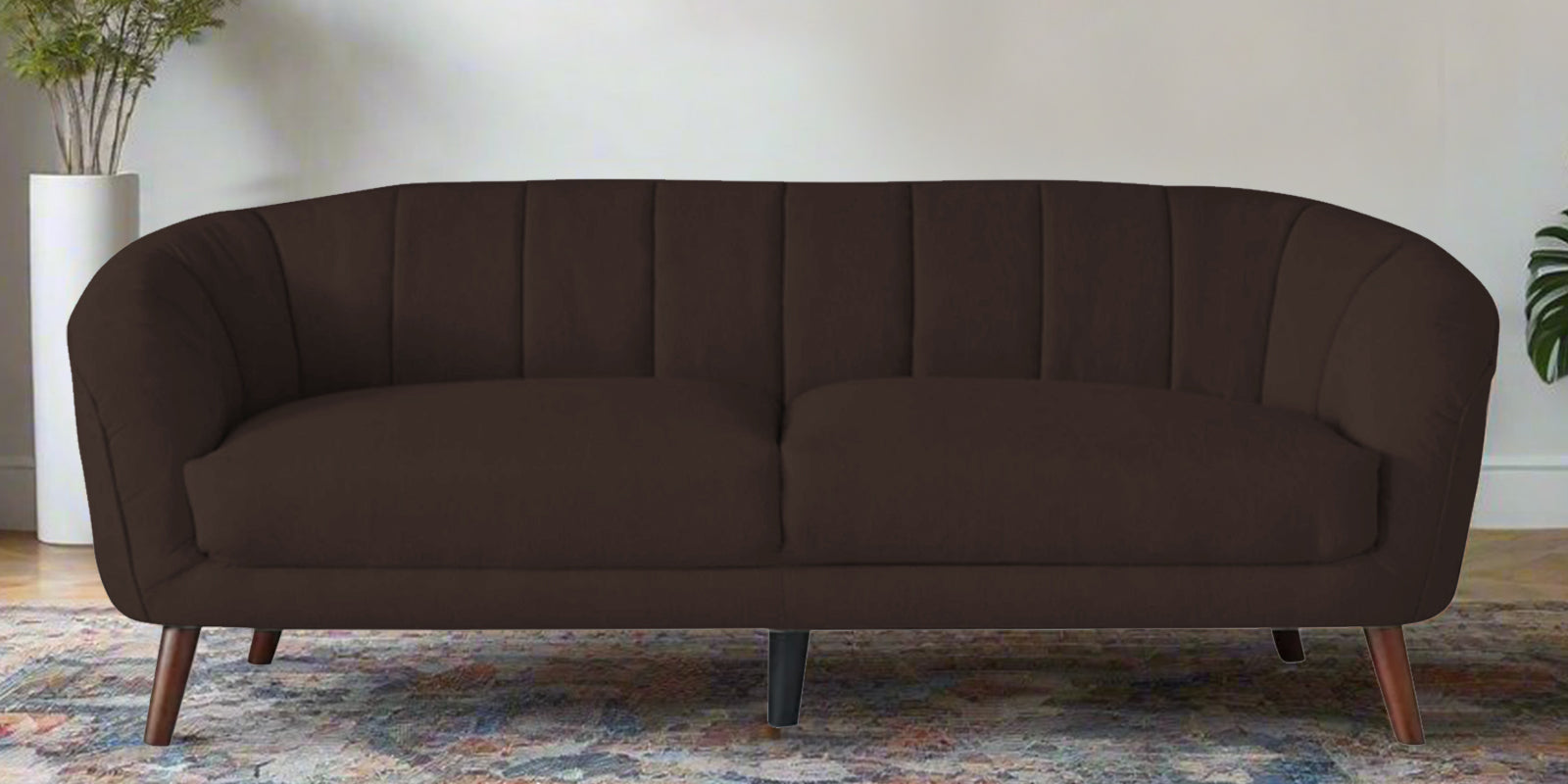 Benjamin Fabric 3 Seater Sofa in Coffee Brown Colour