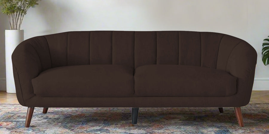 Benjamin Fabric 3 Seater Sofa In Coffee Brown Colour - Febonic Living
