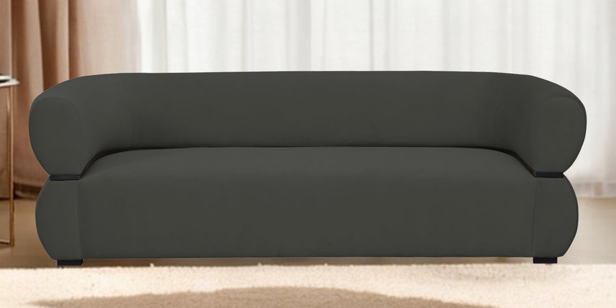 Kula Velvet 3 Seater Sofa In Davy Grey Colour - Febonic Living