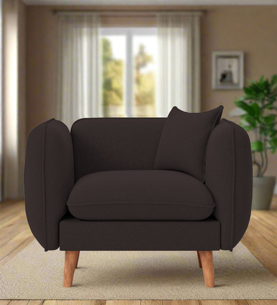 Reva  1 Seater Fabric Sofa - Pebble Brown by Febonic Living