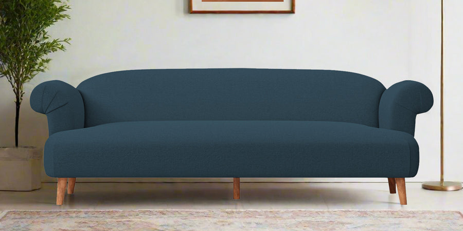 Barber Fabric 3 Seater Sofa In Cool Blue Colour - Febonic Living
