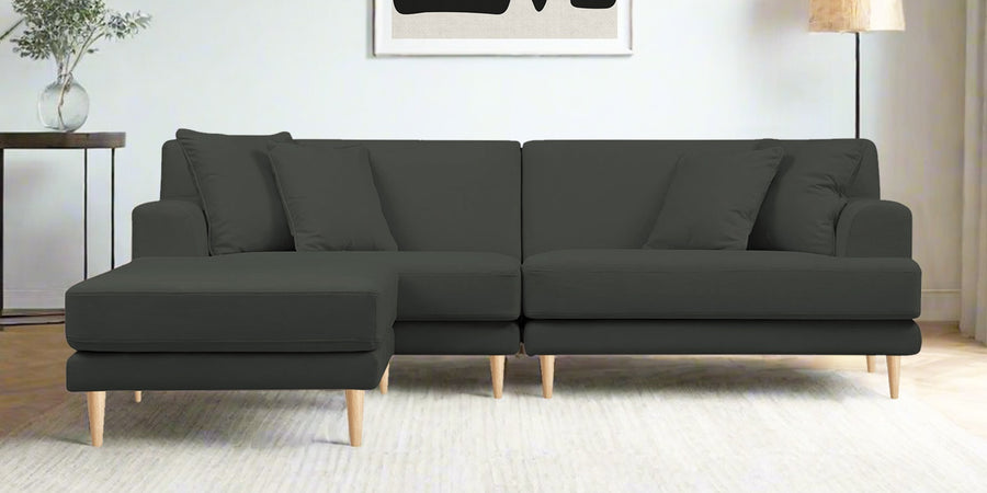 Woody Fabric Rhs Sectional Sofa 3 Lounger In I Land Green Colour - Febonic Living