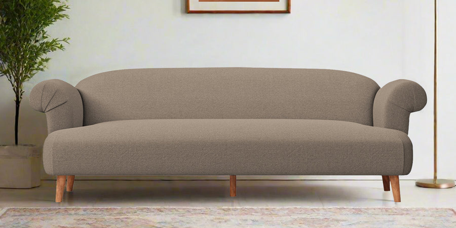Barber Fabric 3 Seater Sofa In Hazel Beige Colour - Febonic Living
