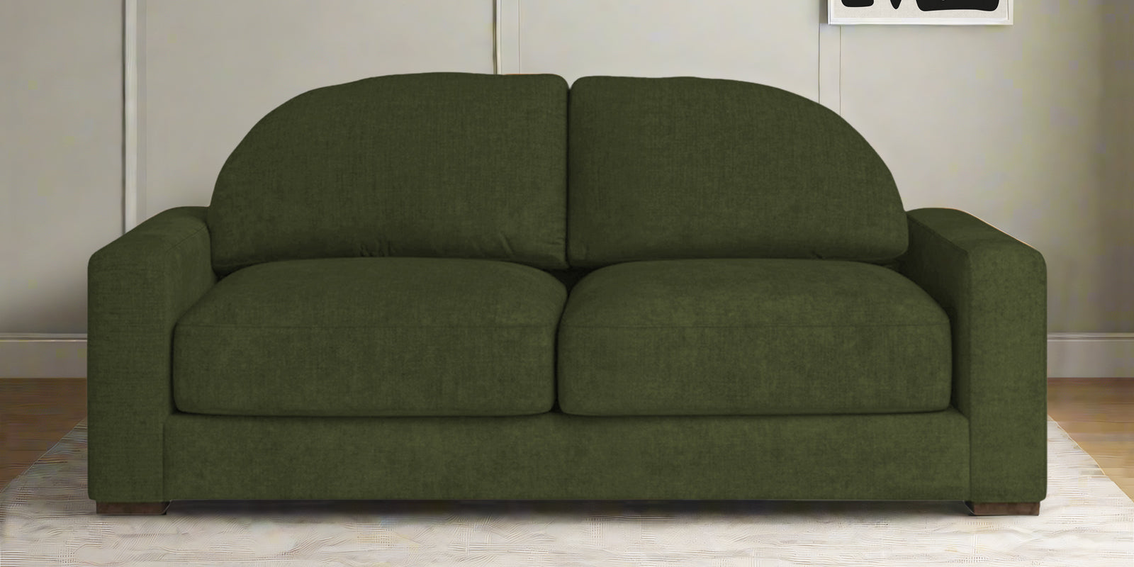 Dara Fabric 2 Seater Sofa In Olive Green Colour