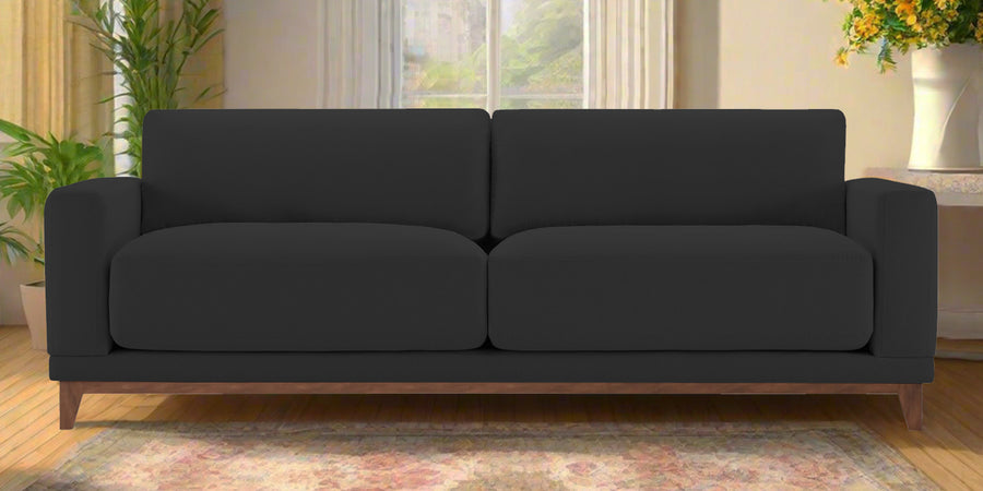 Esha Fabric 3 Seater Sofa In Bitter Black Colour - Febonic Living
