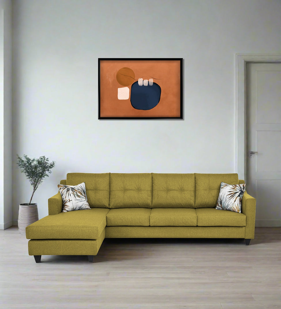 Welly  RHS  (3+Lounger) Fabric Sectional Sofa - Parrot Green by Febonic Living