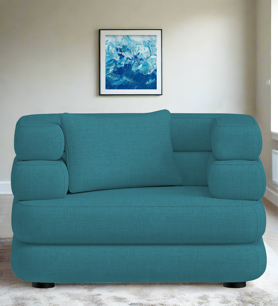 Wener  1 Seater Fabric Sofa - Water Blue by Febonic Living