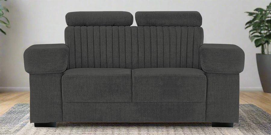 Draco Fabric 2 Seater Sofa In Charcoal Grey Colour - Febonic Living