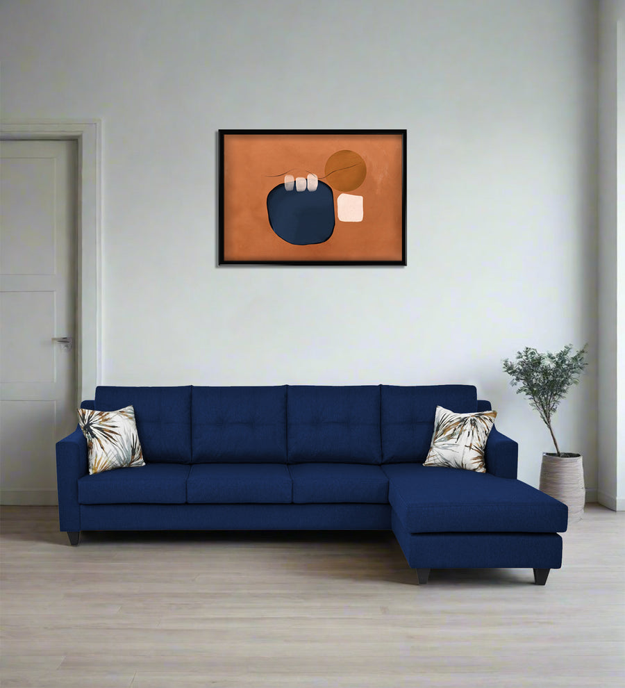 Welly  LHS  (3+Lounger) Fabric Sectional Sofa - Royal Blue by Febonic Living