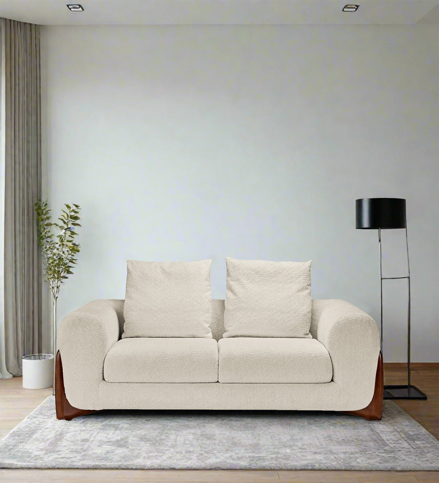 Boko Boucle 2 Seater Sofa - Shell White by Febonic Living