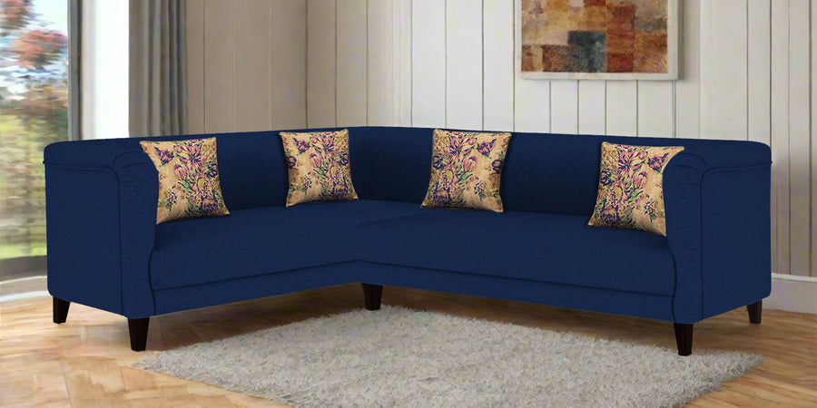 Niki Fabric Corner Sofa In Royal Blue Colour - Febonic Living