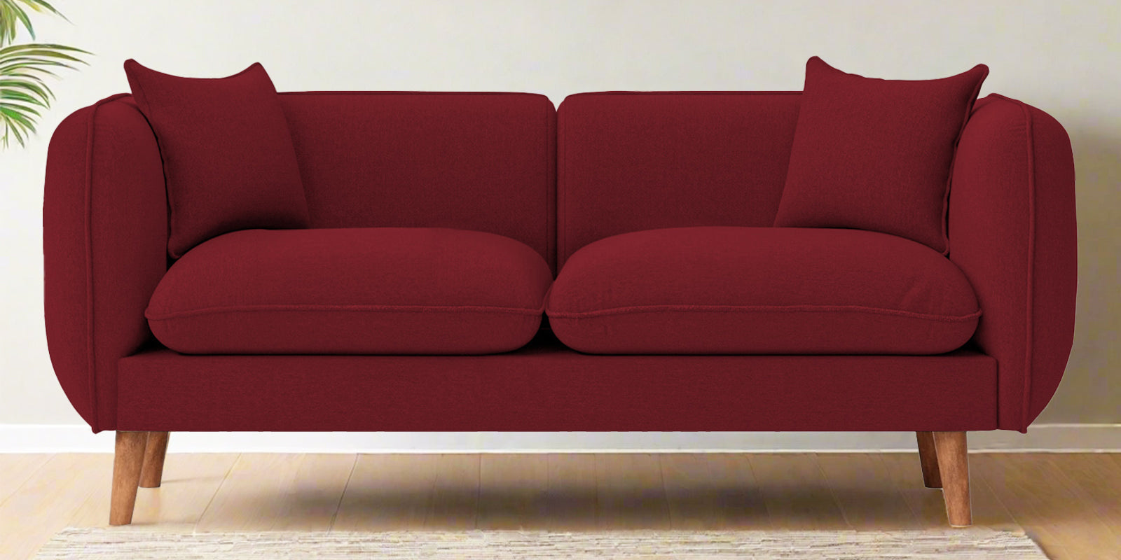 Reva Fabric 2 Seater Sofa In Chilli Red Colour - Febonic Living