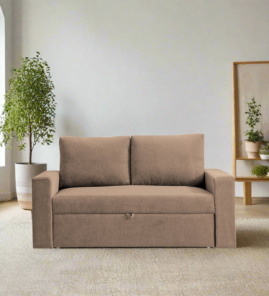 Kara  2 Seater Pull Out  Cum Bed Fabric Sofa - Cookie Beige by Febonic Living
