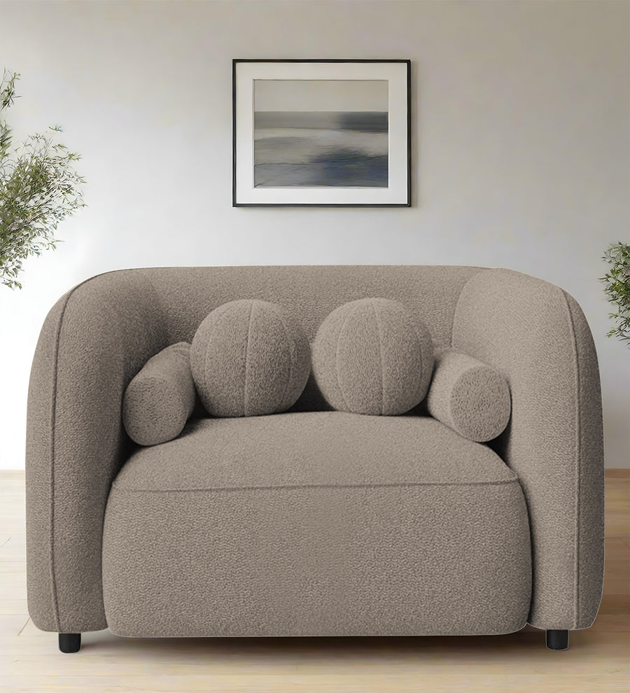 Corny  1 Seater Boucle Fabric Sofa - Macy Grey by Febonic Living