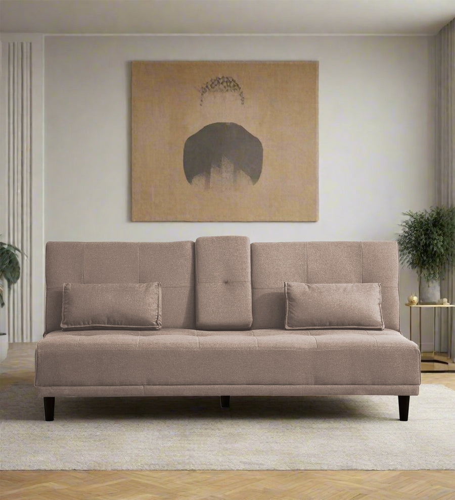 Jerry  3 Seater Convertible  Cum Bed Fabric Sofa - Kadhi Beige by Febonic Living