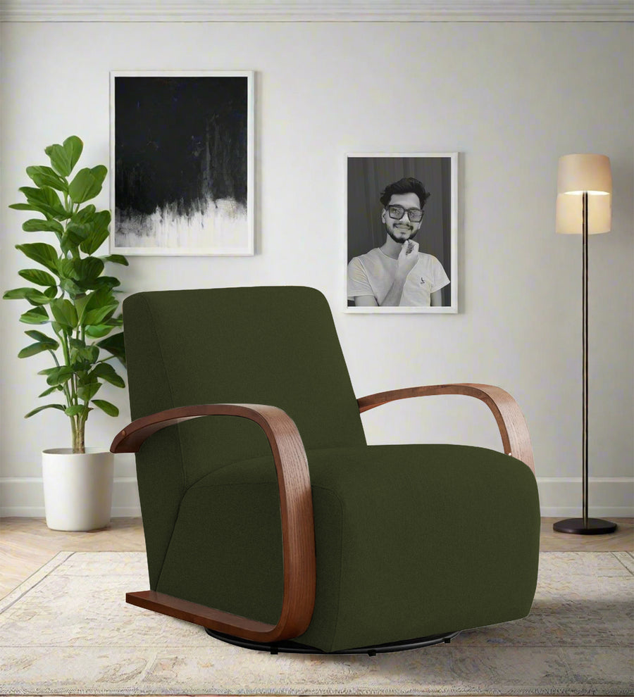 Balma  Swivel Fabric Chair - Olive Green by Febonic Living