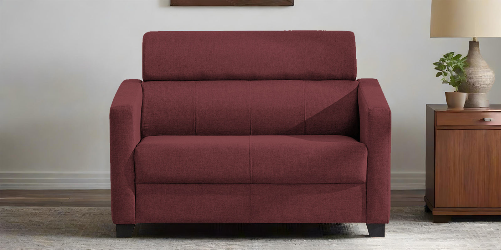 Devo Fabric 2 Seater Sofa in Blaze Red Colour