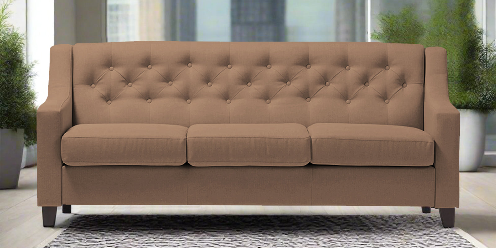 Baidy Fabric 3 Seater Sofa in Cosmic Beige Colour