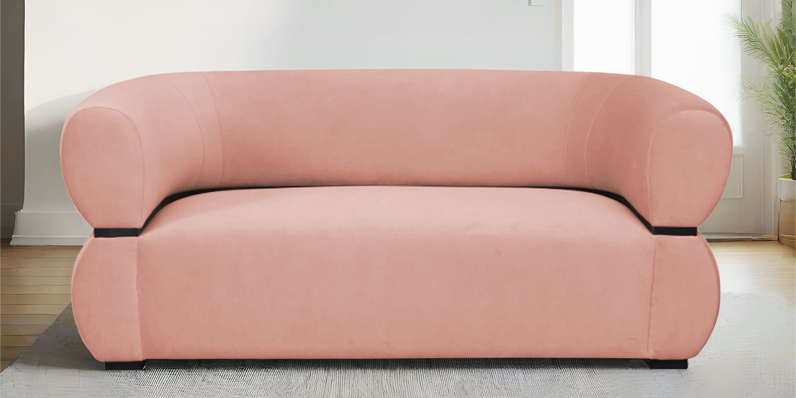 Kula Velvet 2 Seater Sofa In Blush Pink Colour