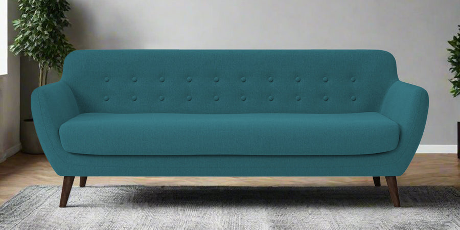 Goofy Fabric 3 Seater Sofa In Water Blue Colour - Febonic Living