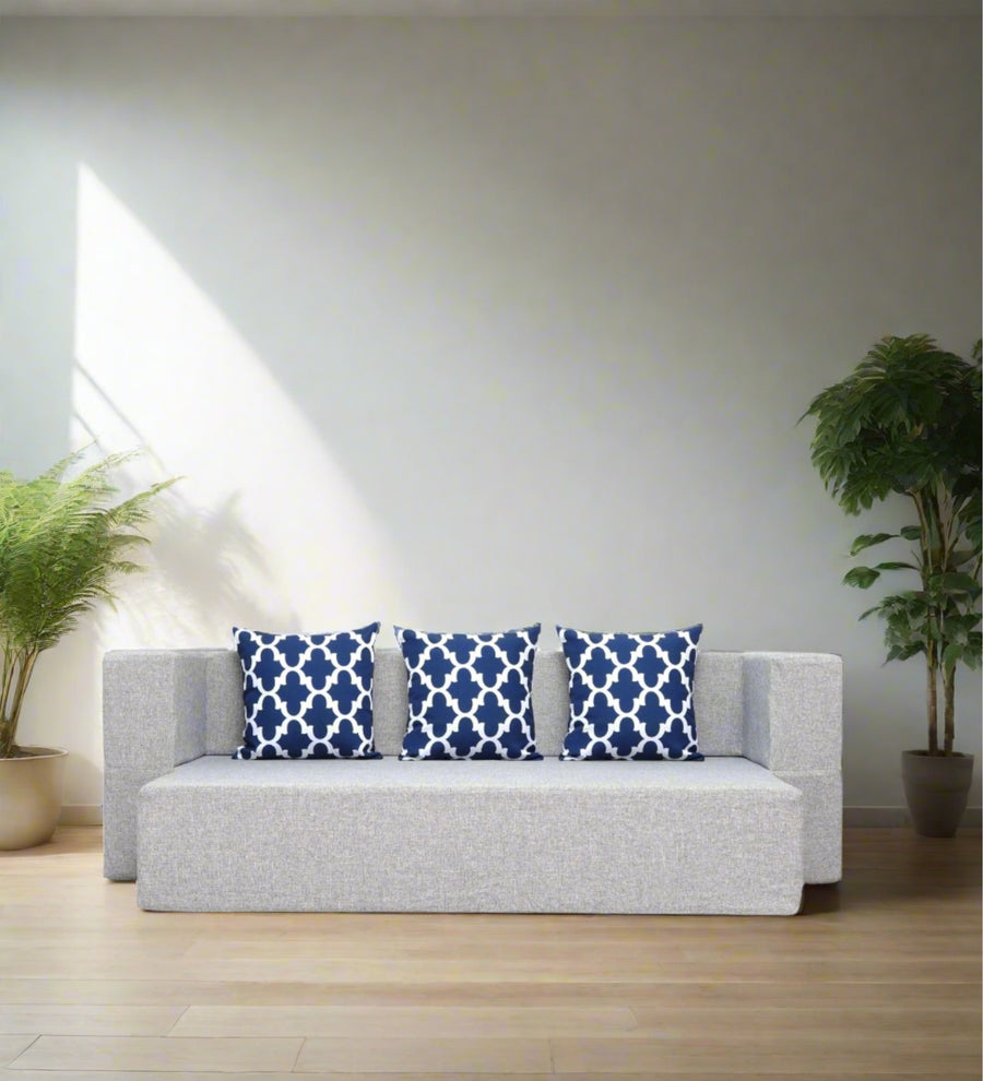 Martin  3 Seater Foldable  Bed Fabric Sofa - Coin Grey by Febonic Living