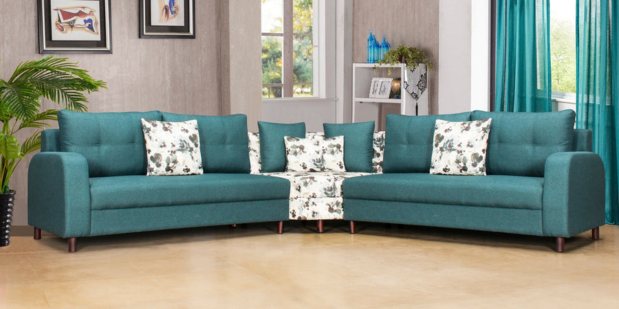 Sadie Fabric 8 Seater Corner Sofa In Sea Green Colour - Febonic Living