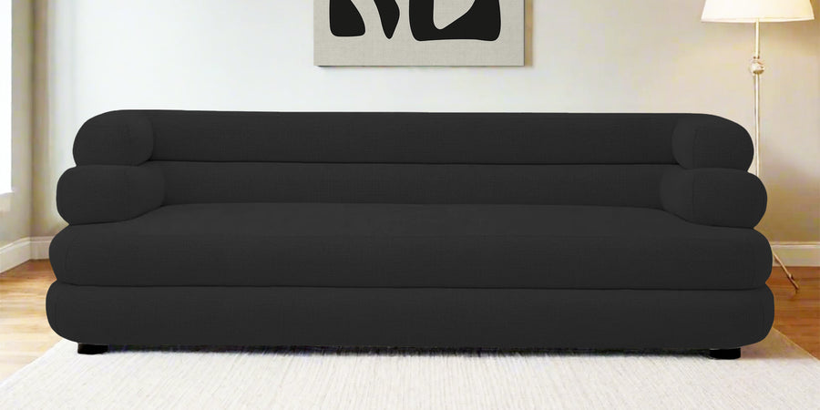 Wener Fabric 3 Seater Sofa In Bitter Black Colour - Febonic Living