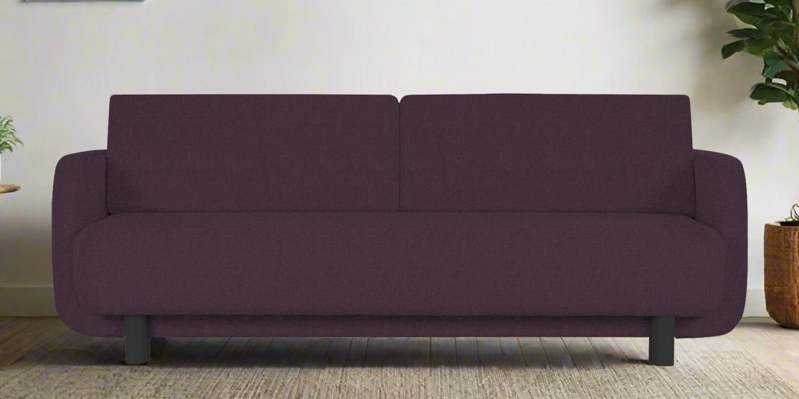 Amara Fabric 3 Seater Sofa In Greek Purple Colour