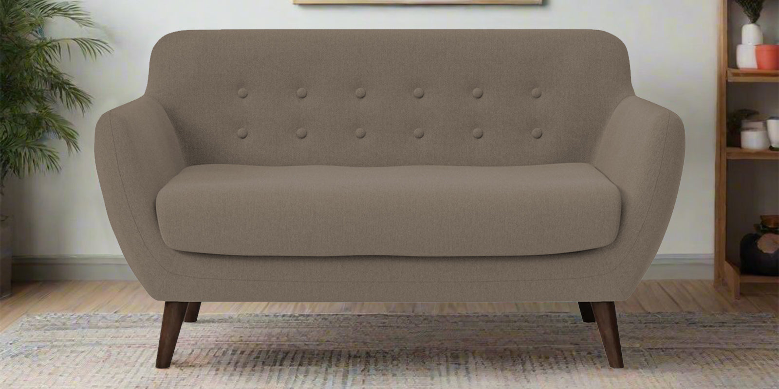 Goofy Fabric 2 Seater Sofa in Hazel Beige Colour