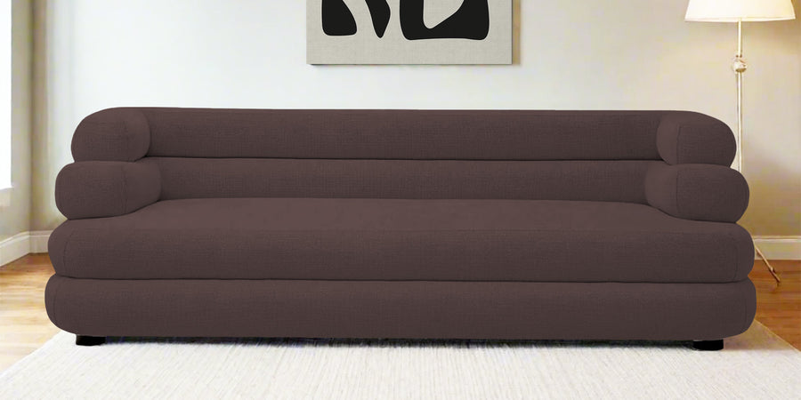 Wener Fabric 3 Seater Sofa In Night Brown Colour - Febonic Living