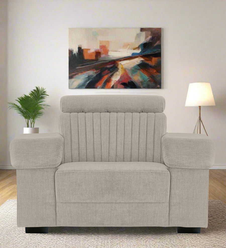 Draco  1 Seater Fabric Sofa - Ash Grey by Febonic Living