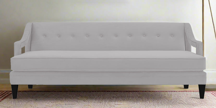 Daffy Velvet 3 Seater Sofa In Concrete Grey Colour - Febonic Living