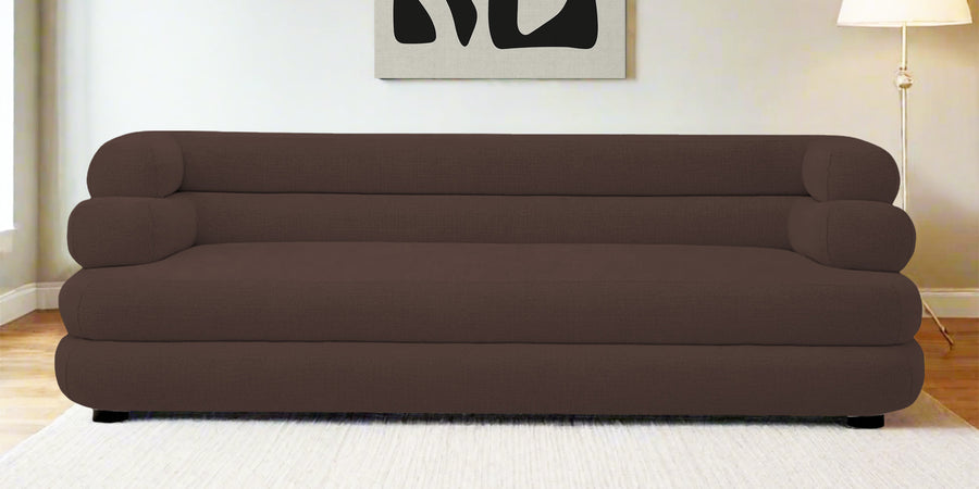 Wener Fabric 3 Seater Sofa In Caramel Brown Colour - Febonic Living