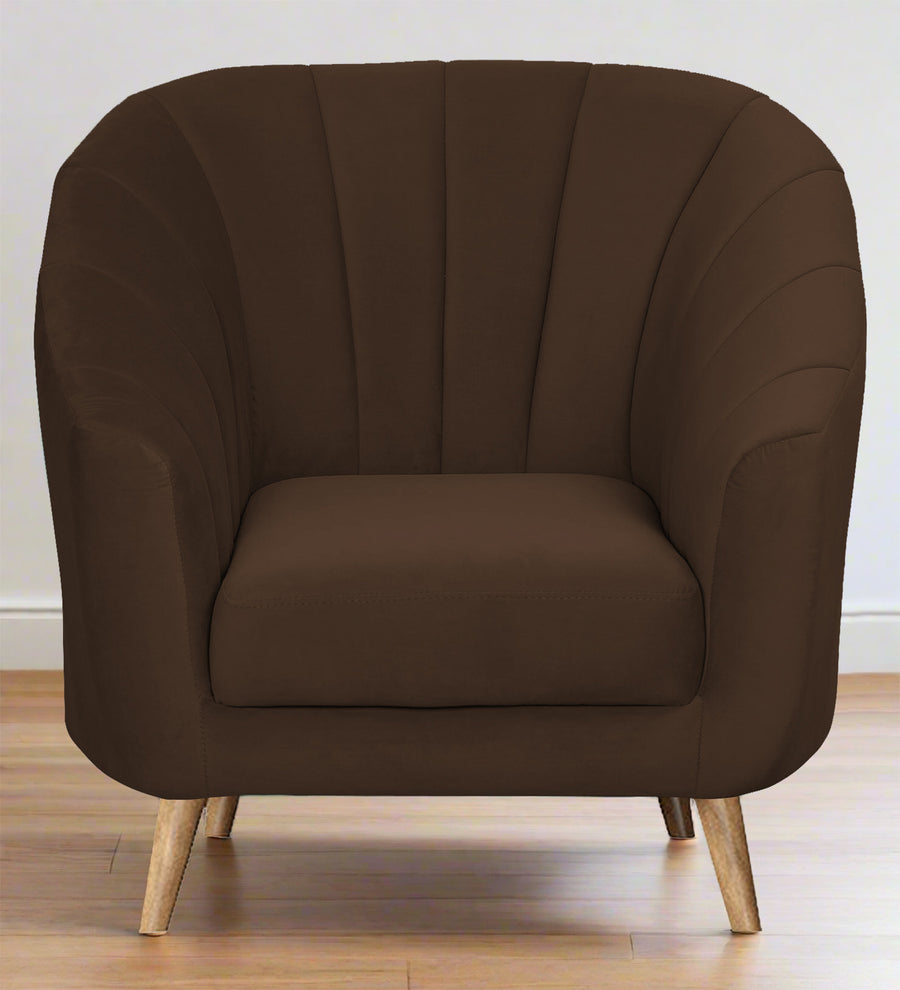 Kaylee  1 Seater Velvet Sofa - Chocolate Brown by Febonic Living