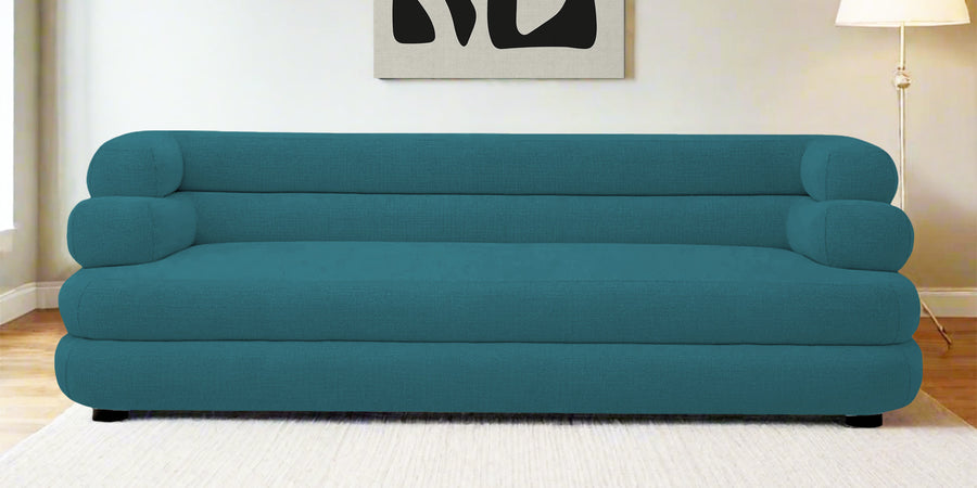 Wener Fabric 3 Seater Sofa In Water Blue Colour - Febonic Living