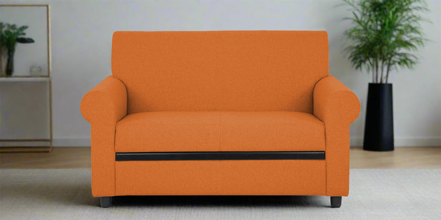 Ribby Fabric 2 Seater Sofa In Dark Orange Colour - Febonic Living