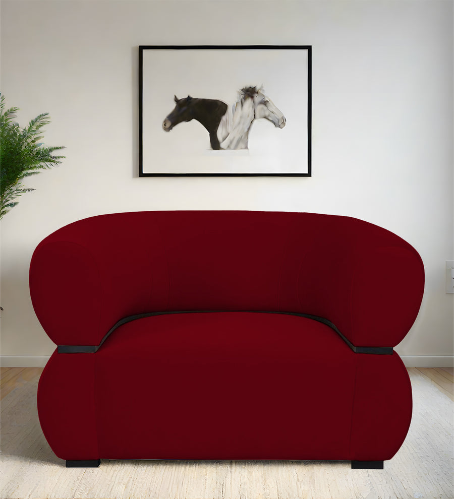 Kula  1 Seater Velvet Sofa - Cherry Red by Febonic Living