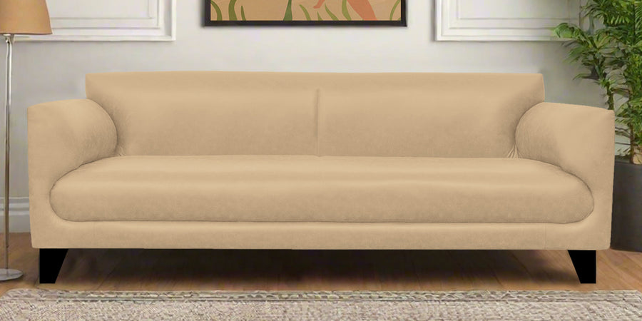 Convi Leatherette 3 Seater Sofa In Corn Beige Colour - Febonic Living