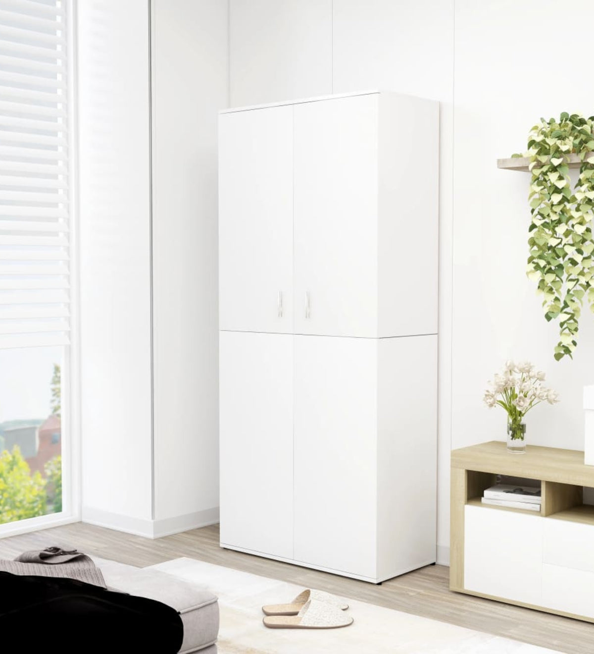 Zaya Shoe Rack In Frosty White Finish