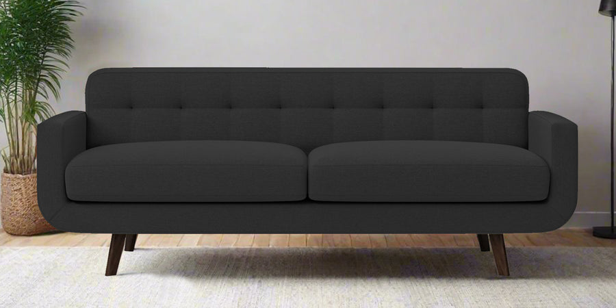 Marsela Fabric 3 Seater Sofa In Bitter Black Colour - Febonic Living