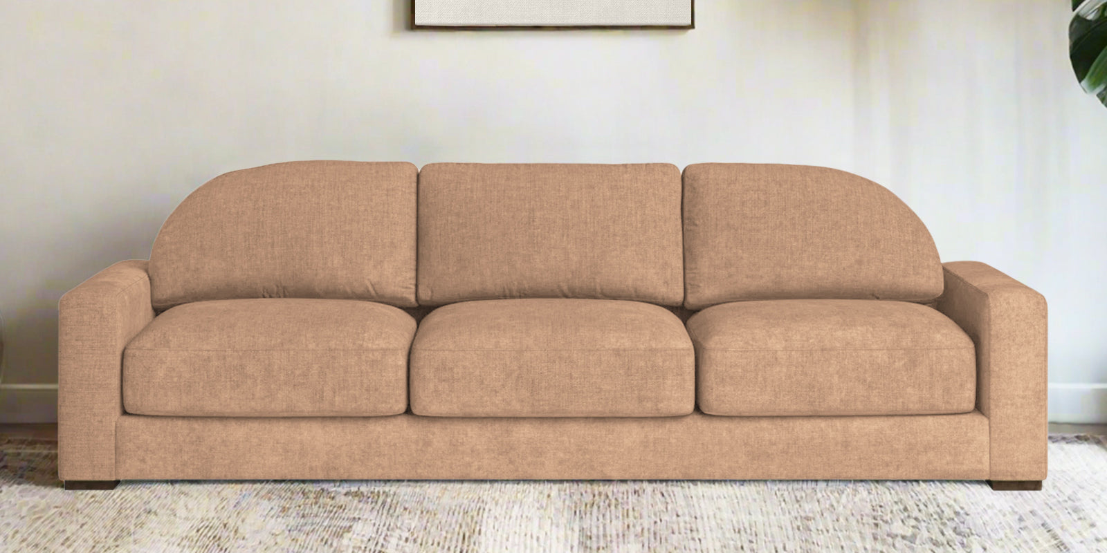 Dara Fabric 3 Seater Sofa In Cosmic Beige Colour